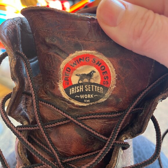 Irish Setter Ashby Work Boots Men 9 D Moc Toe Safety Toe Brown Leather Thrashed - Picture 10 of 11